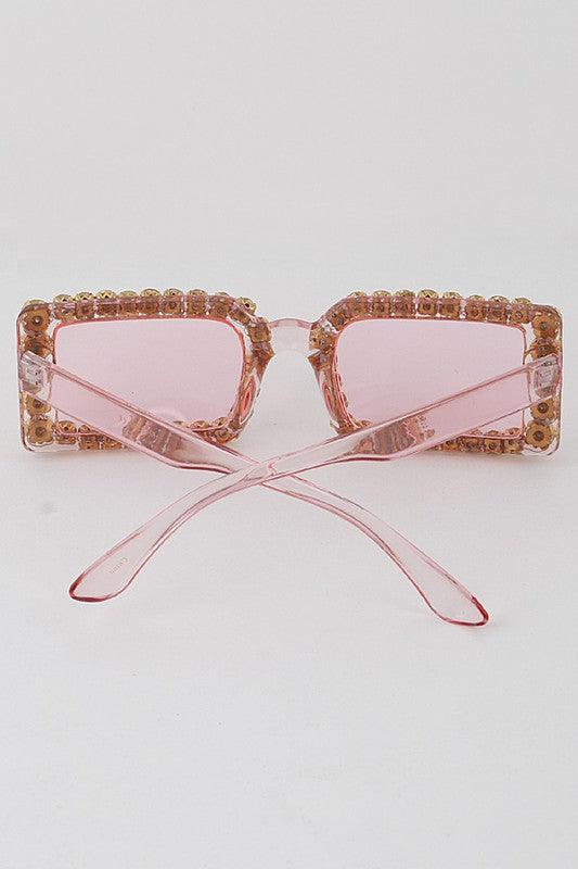 Rhinestone Rectangle Sunglasses - Weekend Shade Sunglasses