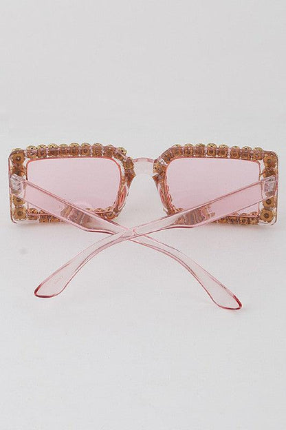 Rhinestone Rectangle Sunglasses - Weekend Shade Sunglasses