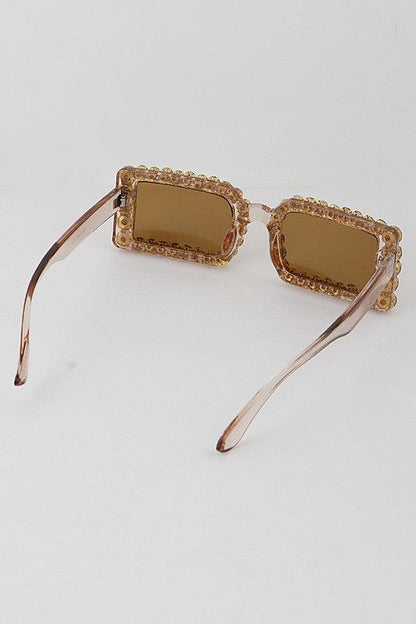 Rhinestone Rectangle Sunglasses - Weekend Shade Sunglasses