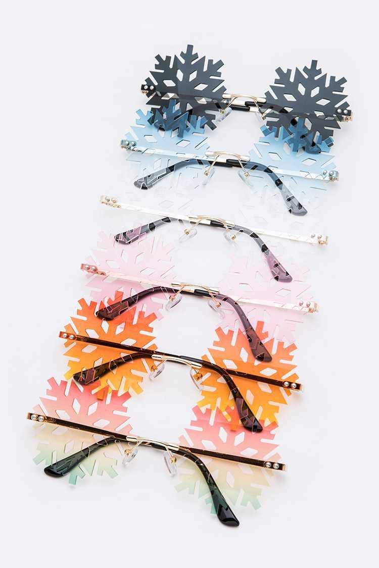 Snowflake Shape Rimless Sunglasses - Weekend Shade Sunglasses