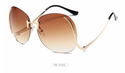 Oversize Rimless Fashion Sunglasses - Weekend Shade Sunglasses