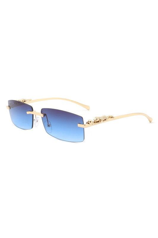 Classic Rimless Rectangle Fashion Sunglasses - Weekend Shade Sunglasses