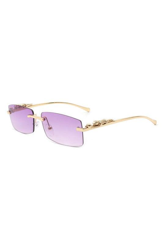 Classic Rimless Rectangle Fashion Sunglasses - Weekend Shade Sunglasses