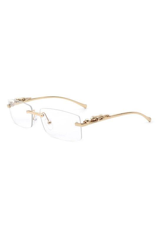 Classic Rimless Rectangle Fashion Sunglasses - Weekend Shade Sunglasses