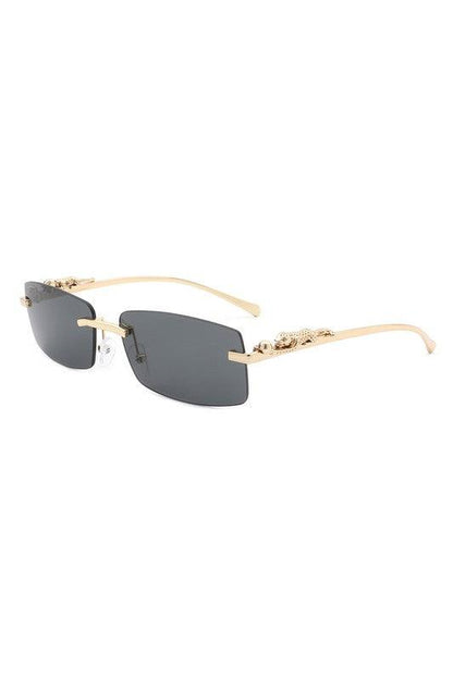 Classic Rimless Rectangle Fashion Sunglasses - Weekend Shade Sunglasses