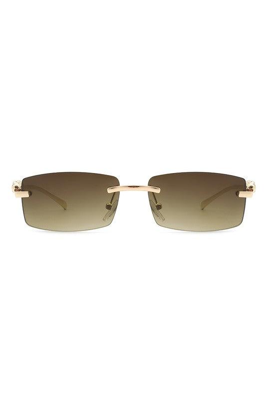 Classic Rimless Rectangle Fashion Sunglasses - Weekend Shade Sunglasses