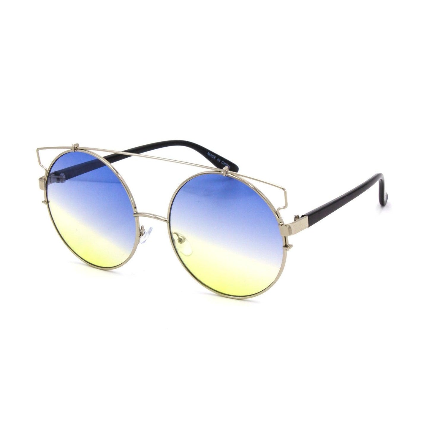 Fashion Round Sunglasses with Metal Bar - Weekend Shade Sunglasses